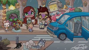 Avatar World: Едем в мега-город  и попали под дождь история рутина семье ☔💧🌊💦 (109 серия)