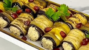 Рулетики из баклажанов с ореховой начинкой...🍆🌰😋    Рецепт в описании ✍️