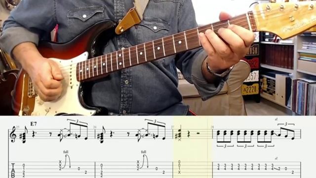 Texas Shuffle SRV Style in E(guitar cover,tab,backing track) смотреть онлайн