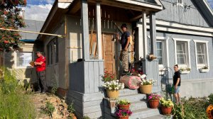 СЕМЬЯ В СБОРЕ/СОХРАНИЛИ КРЫЛЬЦО НАШЕМУ ДОМУ/ЗАГОТОВКИ,УЖИН В САДЖЕ/ВЕЧЕРНИЕ ПОСИДЕЛКИ У КОСТРА