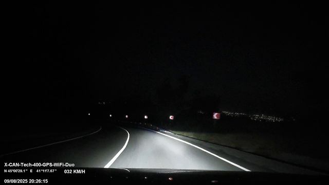 Образец записи регистратора X-CAN DashCam Tech 400 Duo. Ночь. смотреть онлайн