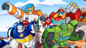 Transformers Rescue Bots . Оптимус Прайм и Бамблби против машины катастроф! Вся команда в сборе!