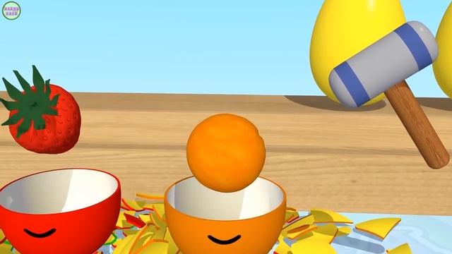 Яйца с сюрпризом и молоток Учим цвета Учим фрукты Surprise eggs Развивающий смотреть онлайн