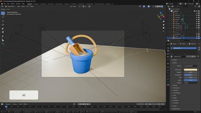 Рендеринг модели ведерка в Blender