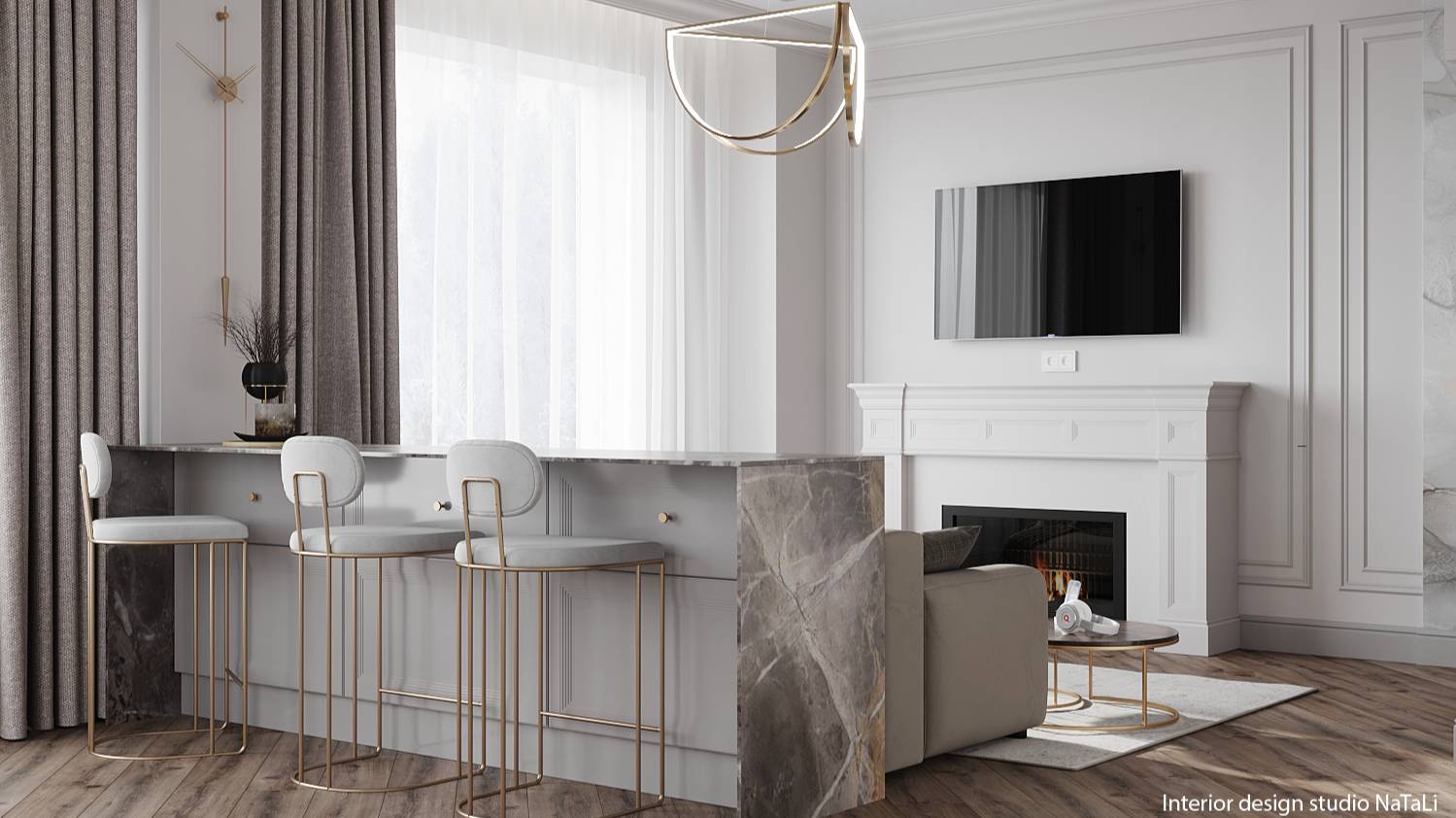 ✨ Дизайн квартиры в стиле неоклассики в Челябинске, ЖК «Ньютон» — гармония света и роскоши! ✨