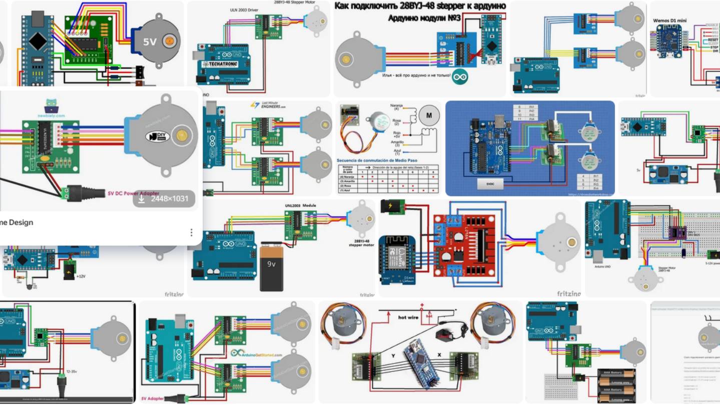 Двигатель шаговый униполярный 28BYJ-48 подключение к ARDUINO NANO смотреть онлайн