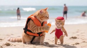 Котик спасатель жизнь на пляже