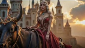 В ярко - красном.