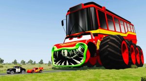 ЭПИЧЕСКИЙ ПОБЕГ ГИГАНТСКОЙ МОЛНИИ МАККУИН ГРУЗОВИК ПРОТИВ АВТОМОБИЛЯ В BEAMNG DRIVE