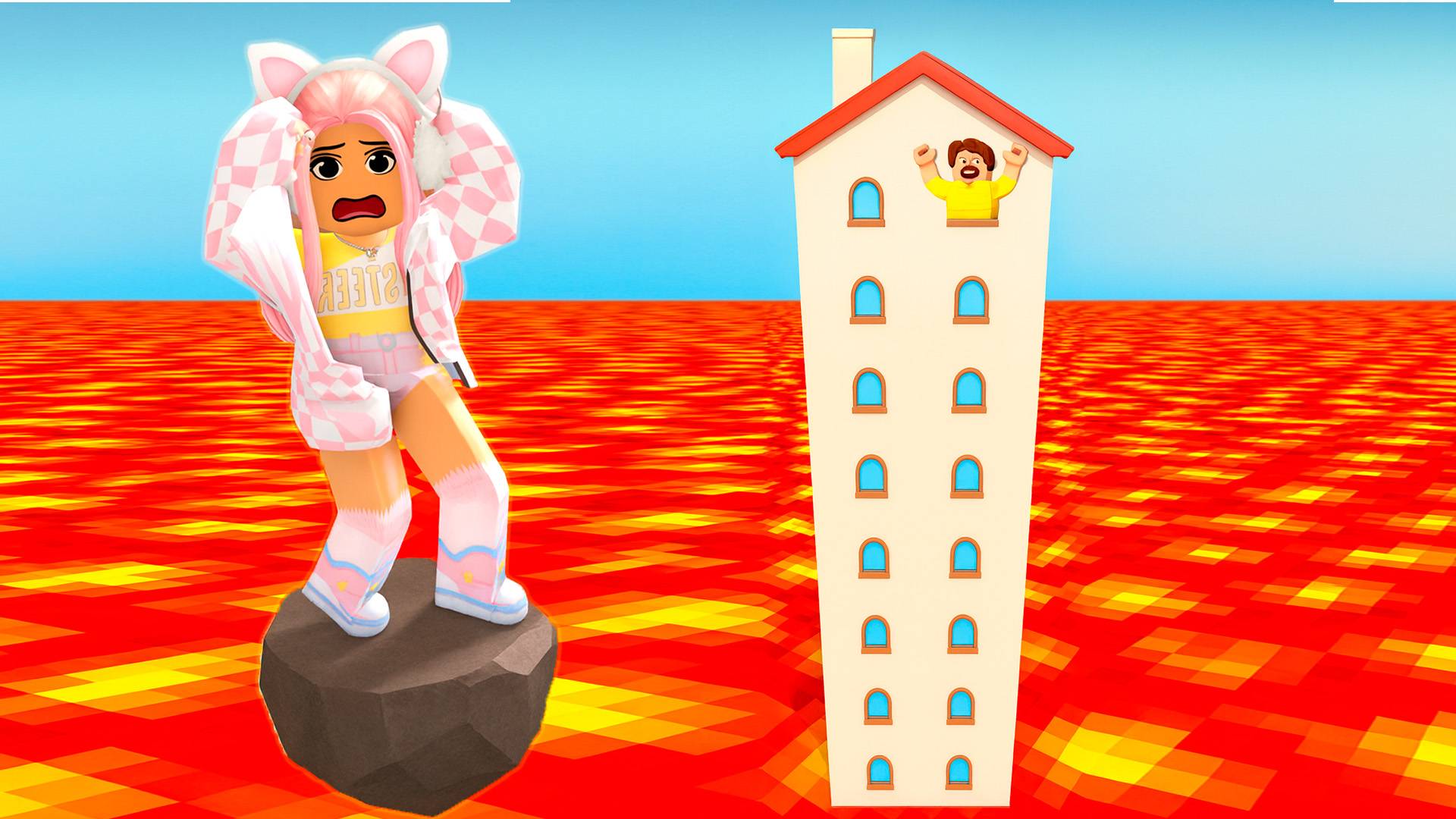 ПОЛ ЭТО ЛАВА В РОБЛОКС! СПАСАЮСЬ КАК МОГУ! The Floor Is LAVA! смотреть онлайн