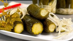 Маринованные ОГУРЧИКИ "По-Болгарски" с луком, вкусные и хрустящие! Съедаются в первую очередь!