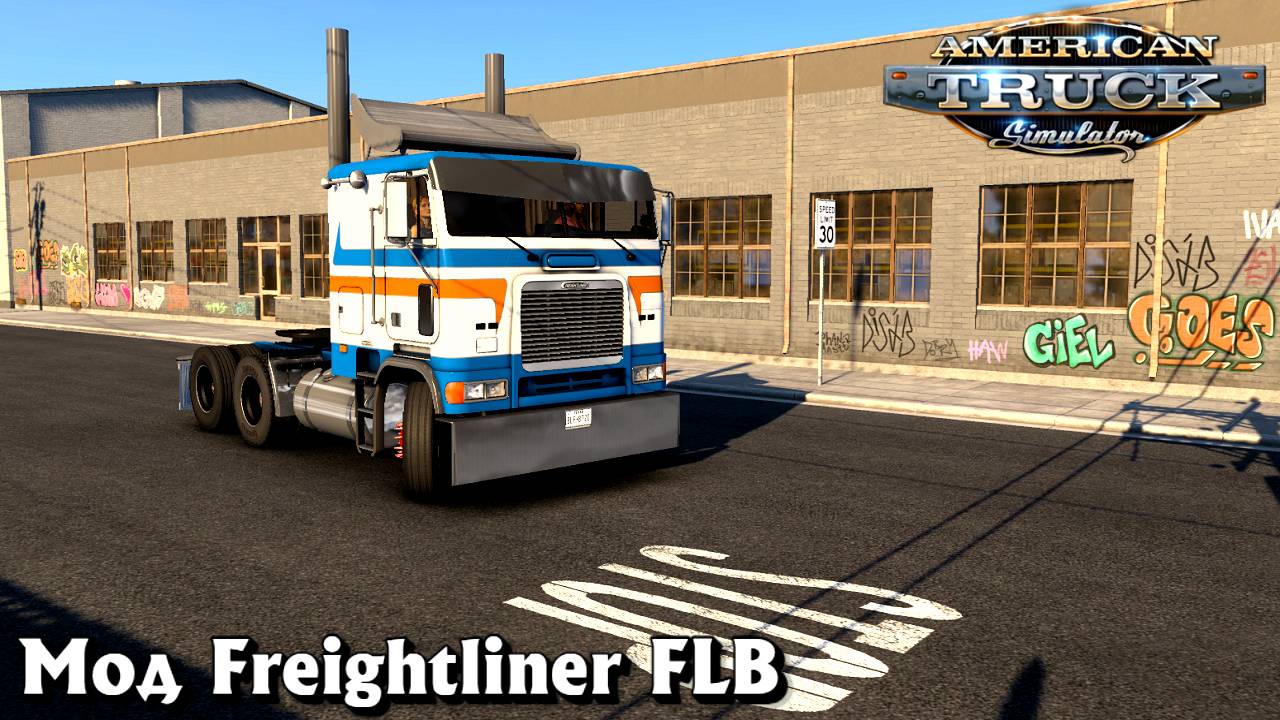 🌍 Американ трак симулятор (1.55), 🔥обзор мода🔥, Freightliner FLB !!! смотреть онлайн