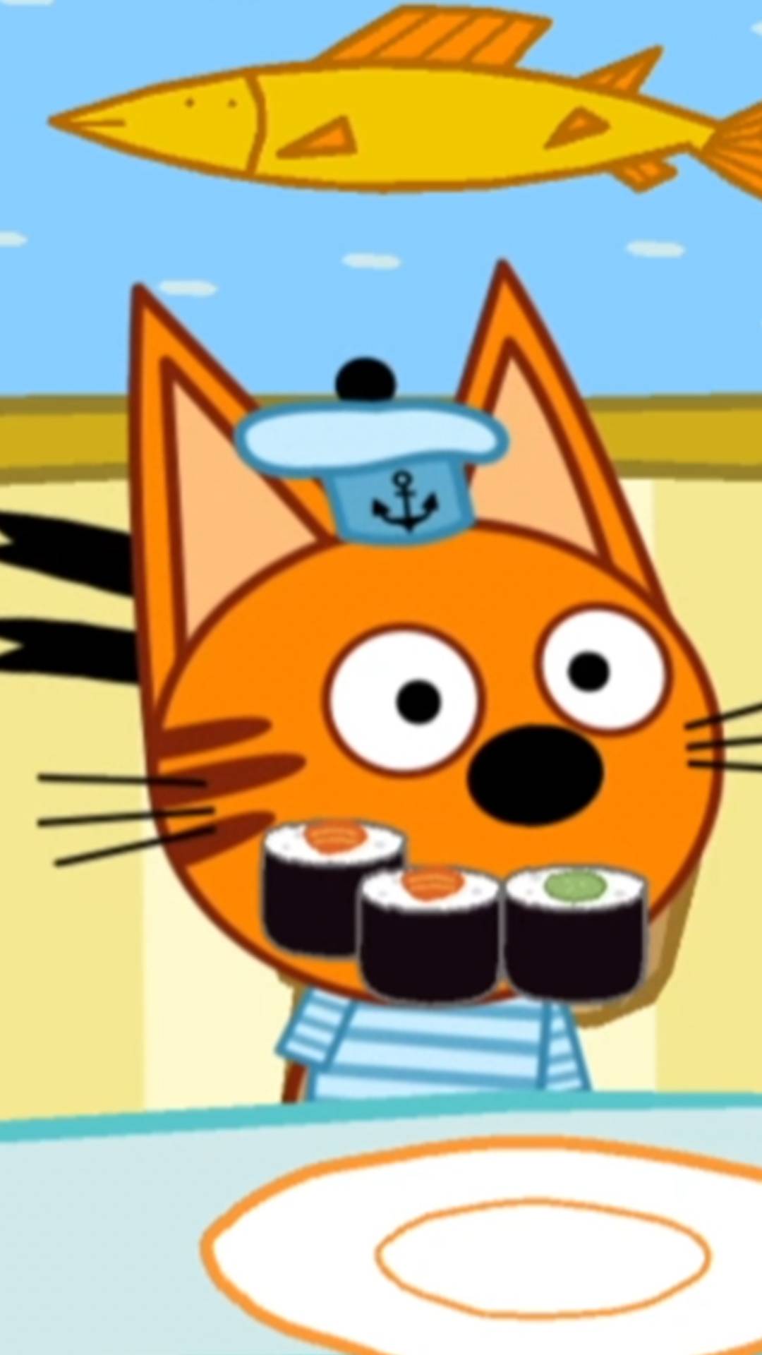 Супер Кот и Три кота Улыбка из суши #5 #SHORTS смотреть онлайн