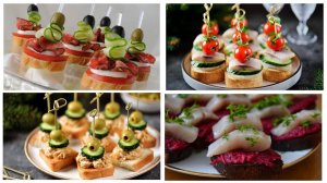 10 идей для фуршета КАНАПЕ ЗАКУСКИ Красивое оформление праздничного стола