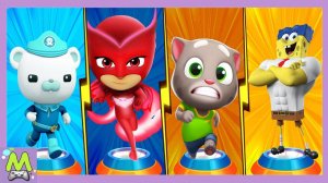 Говорящий Том vs Герои в Масках vs Октонавты vs Губка Боб.Герои Мультиков в Гонках на Скорость