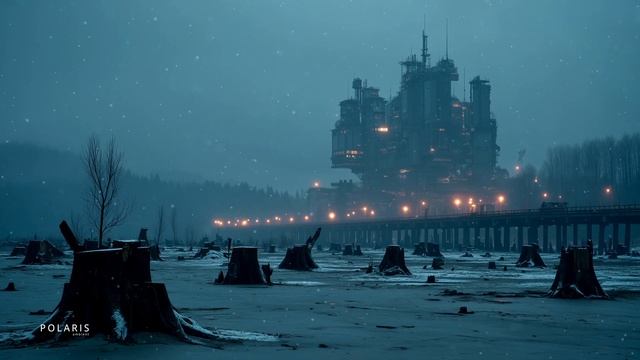 Ambient Soundscape Of A Dystopian Snowstorm ☢️ Night Soundscape