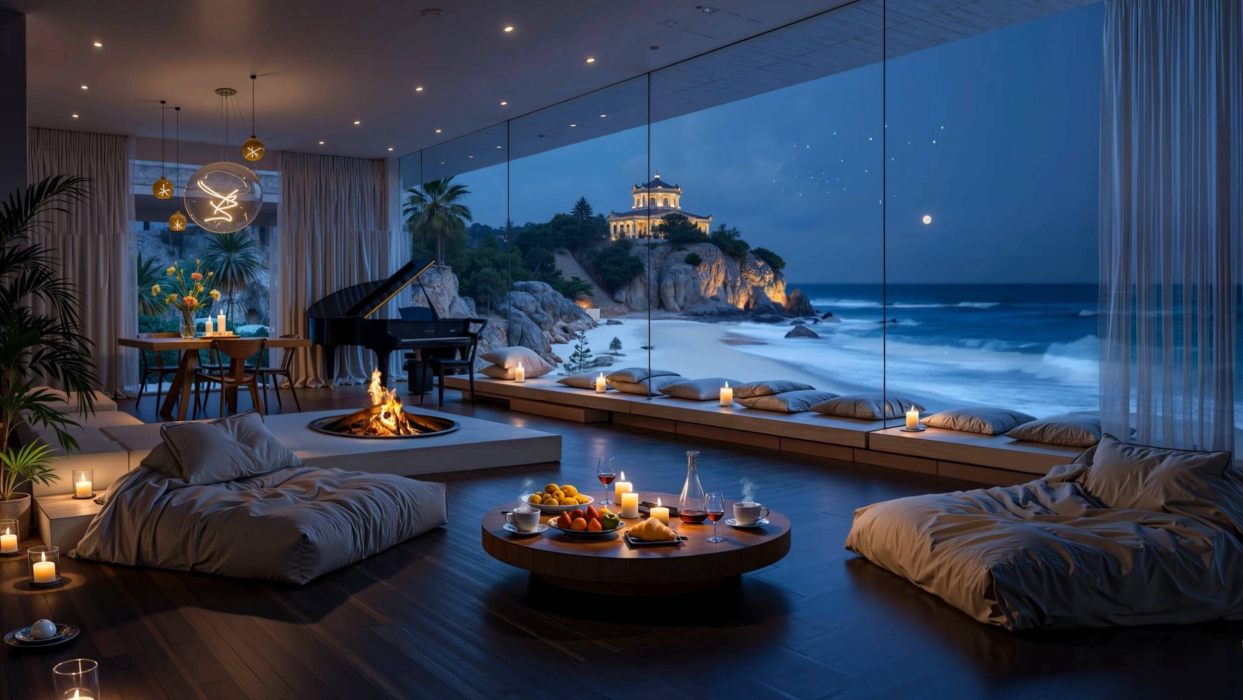 Ночной Джаз у Океана | Спокойная Музыка для Отдыха и Сна смотреть онлайн