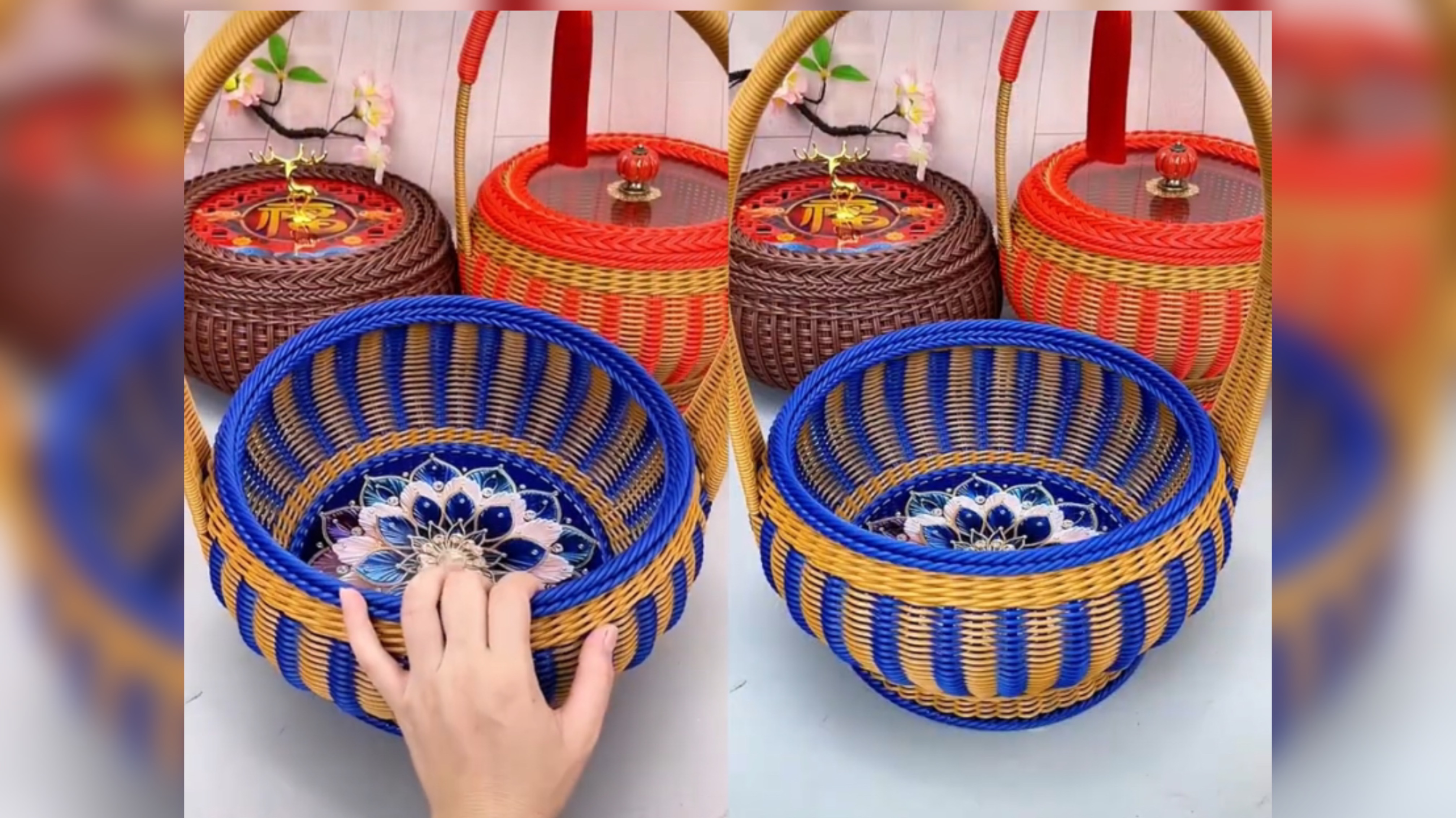 Корзина из ротанга с приподнятым донышком и ажурной ручкой. Часть первая смотреть онлайн