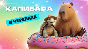 КАПИБАРА И ЧЕРЕПАХА 🐹🐢 МУЛЬТФИЛЬМ ПРО КАПИБАРУ И ПОНЧИКИ🍩✨