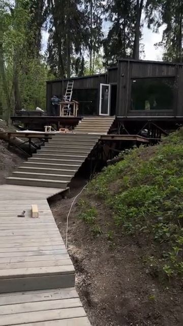 Монтаж домика в лесу 🔥🔥🔥#Хорошиекачество#Хорошийрусский#пар#Хорошо#работа#отдых#Москва#Баня#