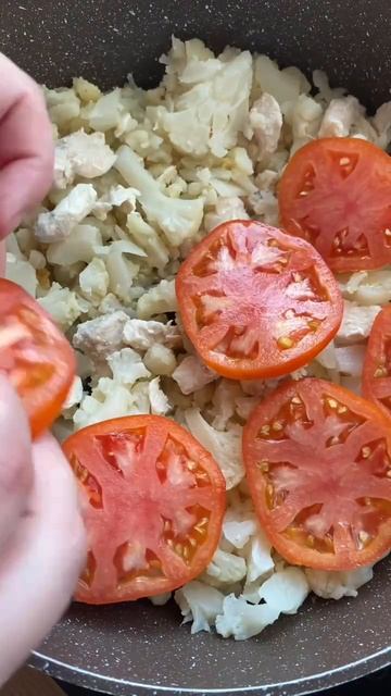 Запеканка с цветной капустой и куриной грудкой