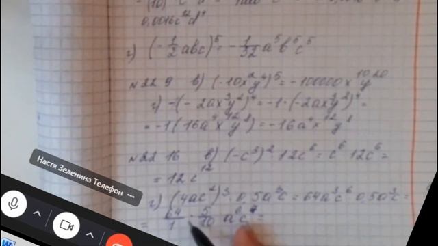 возведение одночленов в степень