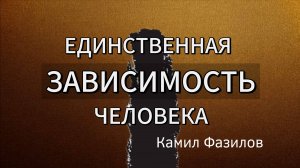 Единственная зависимость человека.Камил Фазилов