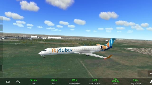 посадка в игре RFS FLYDUBAI