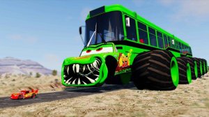 ЭПИЧЕСКИЙ ПОБЕГ МОЛНИИ МАККУИН ИЗ МЕГА-ГРУЗОВИКА ПРОТИВ АВТОМОБИЛЯ В BEAMNG DRIVE