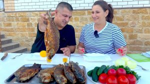 Поймали и приготовили огромных Карасей на ужин! Рыба жареная на большой сковороде на костре