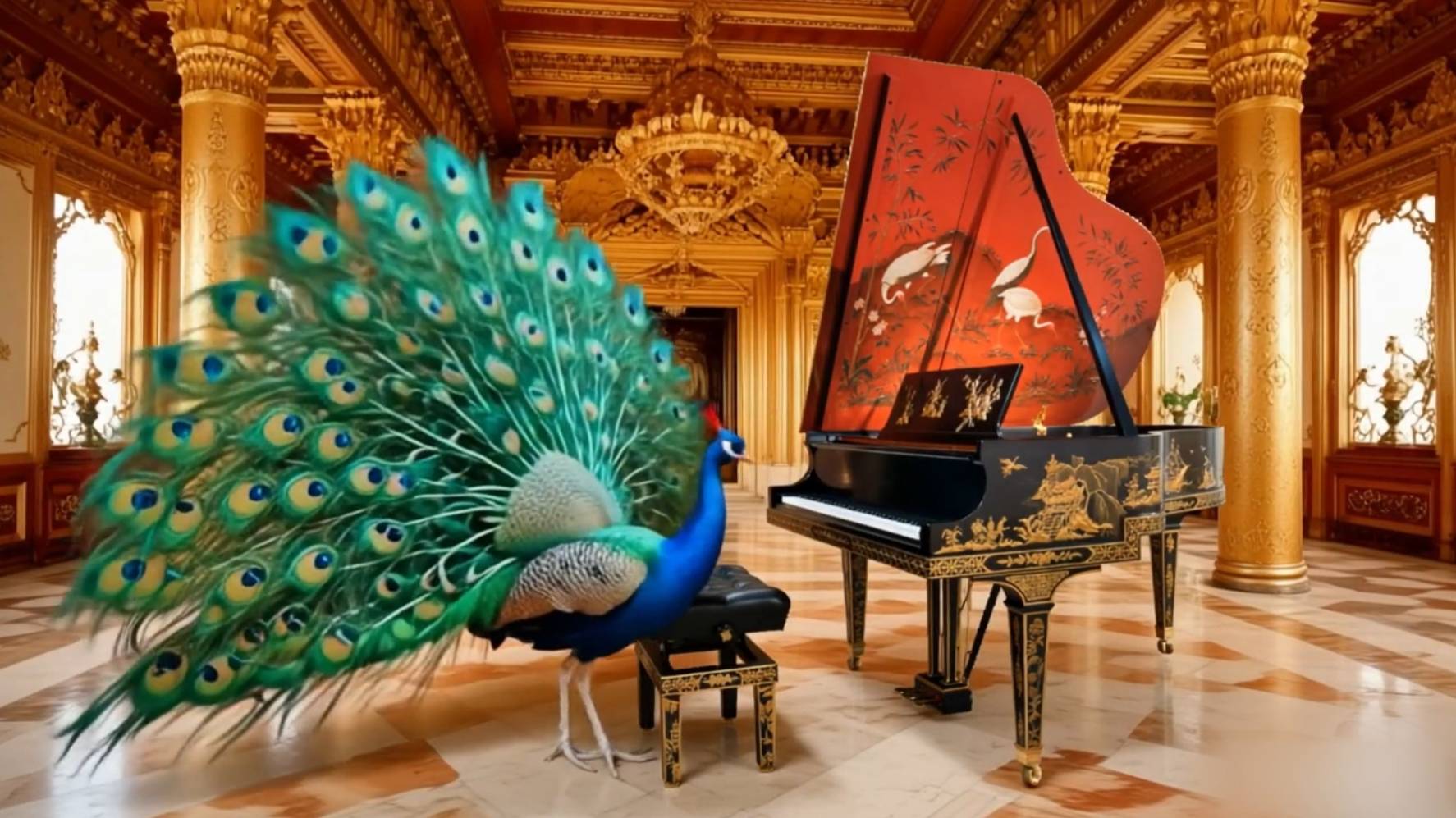 Рояль Steinway & Sons «Павлин китайского императора» смотреть онлайн