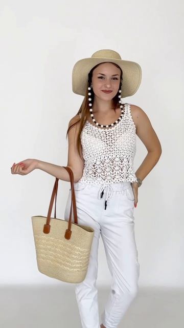 эксклюзивный летний топ связанный крючком