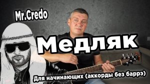 Мистер Кредо - Медляк, на гитаре (для начинающих)