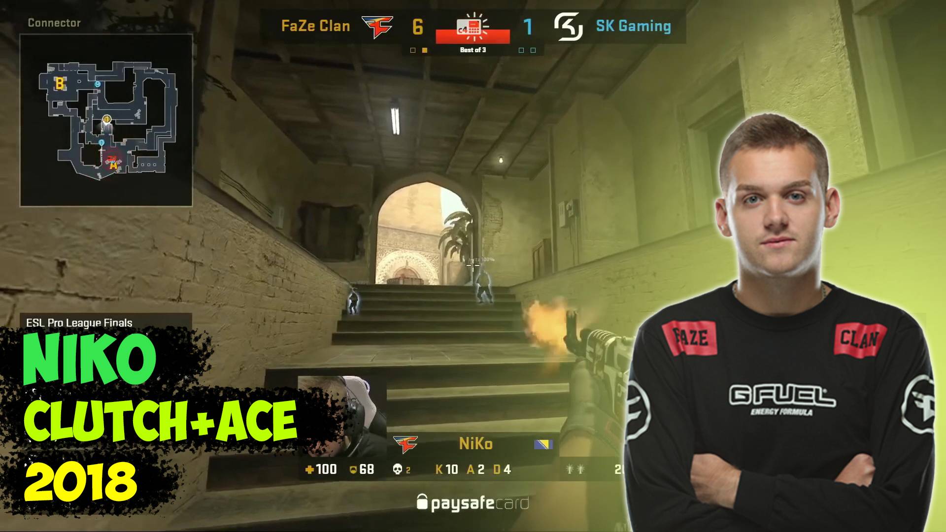 NiKo ACE Mirage | Niko Highlights 2018 | Niko Clutch 1v4 | CS:GO - FaZe Vs. SK