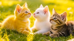 😹Красивые пушистые Котята играют на солнышке и лежат на траве🔥