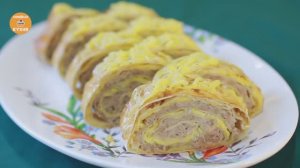 Мясной рулет с сыром из лаваша.