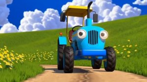 Синий Трактор едет по полям