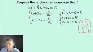 Дискриминант VS Теорема Виета – Что лучше? / Как лучше решать квадратные уравнения?