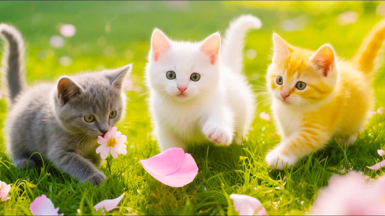 😹Милые пушистые комочки мяукают и прыгают на солнце🔥