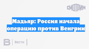 Мадьяр: Россия начала операцию против Венгрии