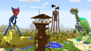 МАЙНКРАФТ ВЫЖИВАНИЕ ПРОТИВ СИРЕНОГОЛОВЫЙ ХАГГИ ВАГГИ И ПИАНИНОЗАВР В MINECRAFT