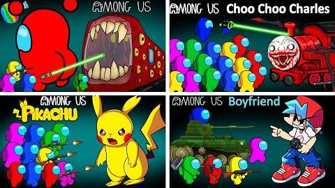 Among Us против пожирателя поездов-зомби, Чу-Чу Чарльза, Пикачу, бойфренда FNF смотреть онлайн