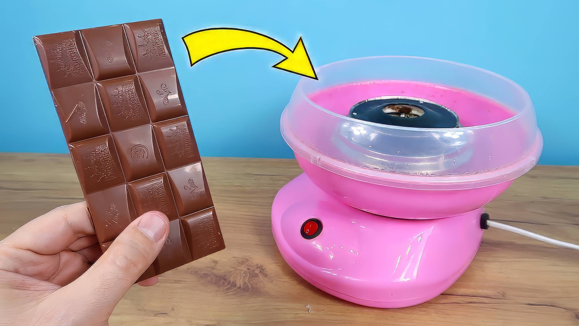 Что если в Аппарат для сладкой ваты бросить Шоколад? Сладкая вата из Шоколада! смотреть онлайн