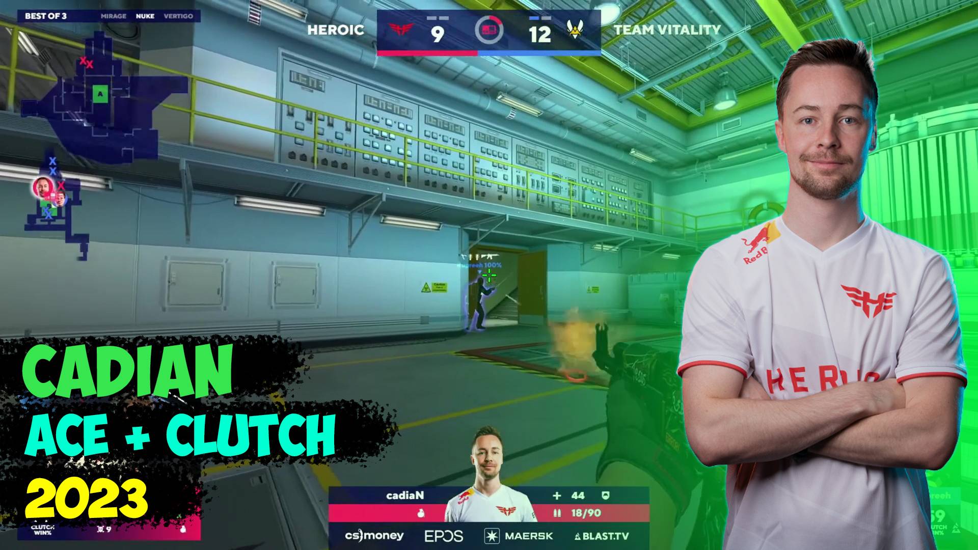 Cadian Clutch 1v5 Blast 2023 | Cadian 1 Vs 5 Vitality | Cadian Highlights | Cadian ACE