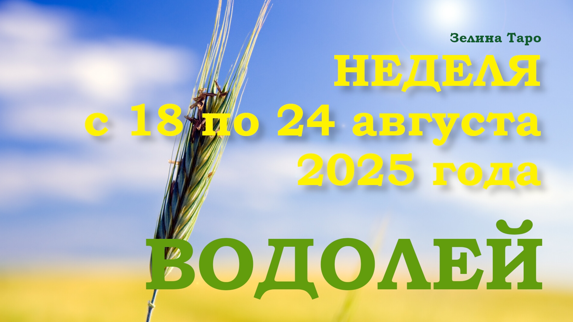 ВОДОЛЕЙ | ТАРО прогноз на неделю с 18 по 24 августа 2025 года