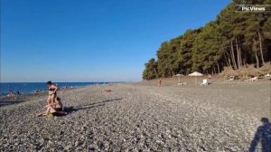 АБХАЗИЯ Пицунда пляж Лдзаа сегодня 15 августа 2025. Море и погода в Абхазии сейчас. Обстановк