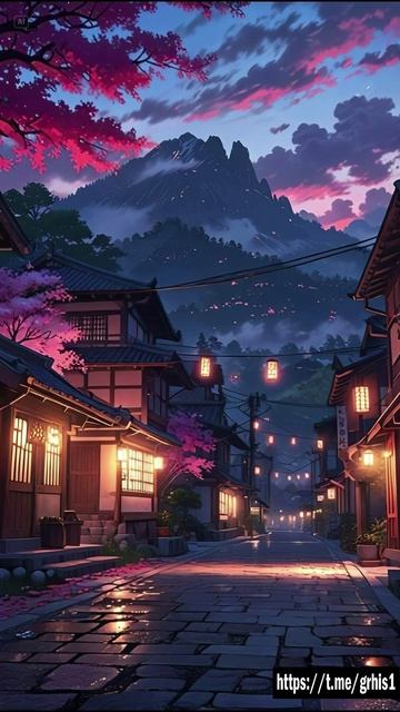 Tranquil Sakura Village at Dusk | 4K Anime Pixar-Style Scene смотреть онлайн