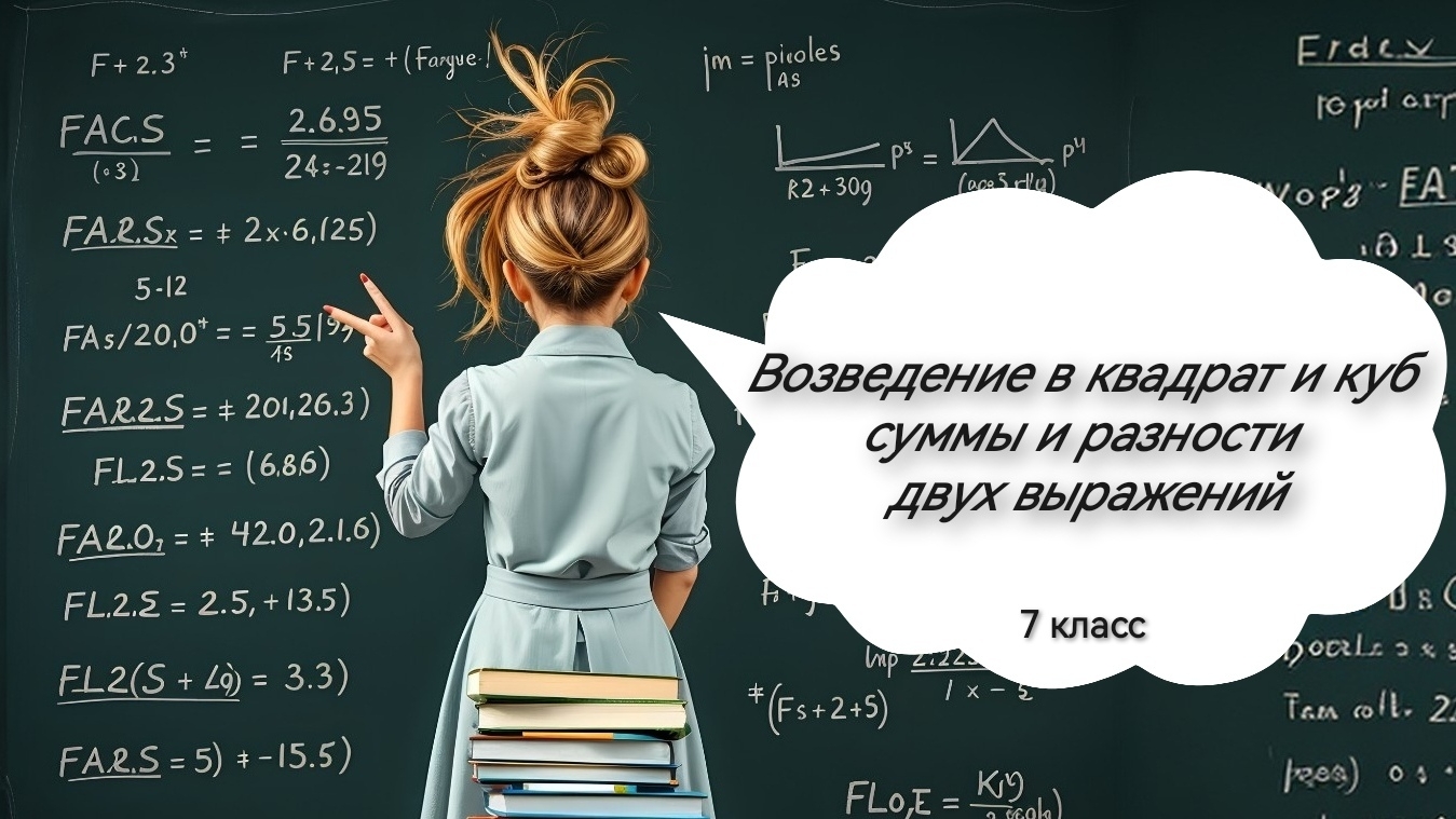 Возведение в квадрат и куб суммы и разности двух выражений. Алгебра. 7 класс смотреть онлайн