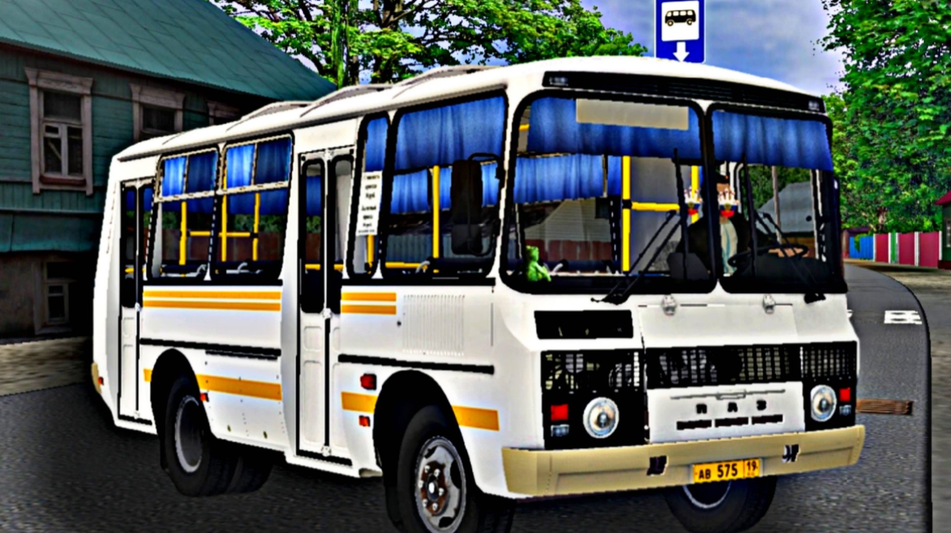 Omsi 2. ПАЗ-32054 [2004]. Карта: Деревенька. Маршрут №150. смотреть онлайн