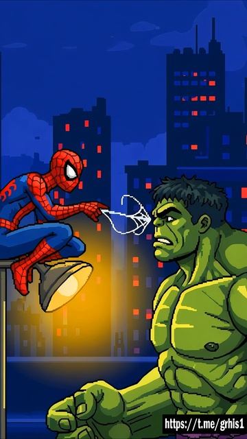 Spider-Man vs Hulk in Pixel City | Epic Pixel Art Battle! смотреть онлайн